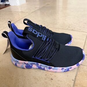 Adidas Lite Racer Adapt Black, pink and purple Shoes - size 1.5